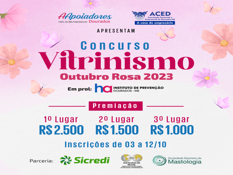 Notícia: ACED e AApoiadores Dourados lançam Concurso de Vitrinismo sobre Outubro Rosa