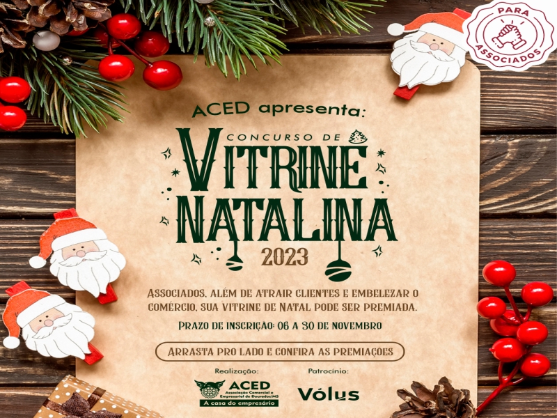 Notícia: ACED lança Concurso de Vitrine Natalina com 6 mil em prêmios