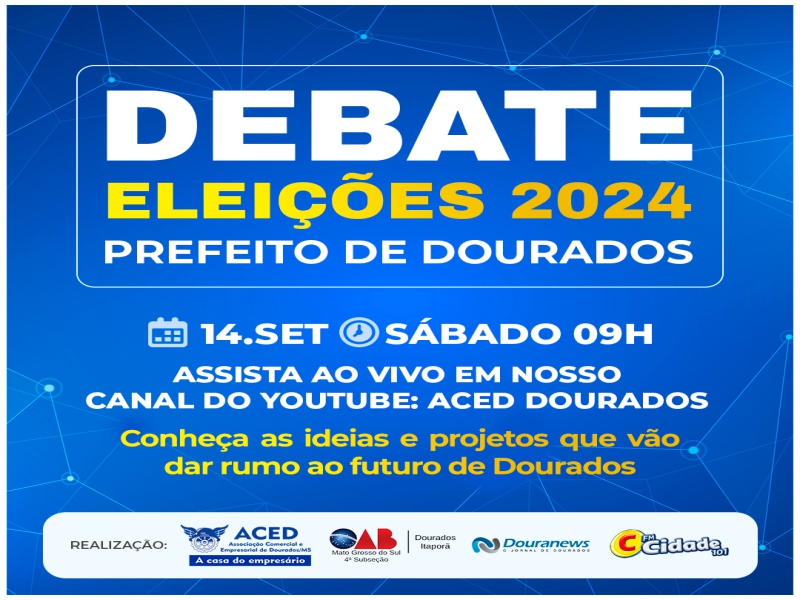 Notícia: Debate entre candidatos à Prefeitura de Dourados será realizado neste sábado