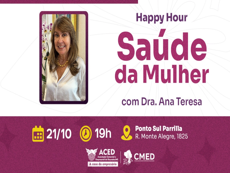 Notícia: Happy Hour do CMED marca o Outubro Rosa com palestra sobre saúde da mulher