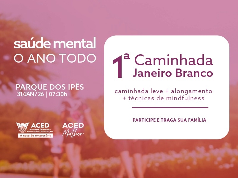 Notícia: 1ª Caminhada Janeiro Branco promove bem-estar e conscientização sobre saúde mental em Dourados