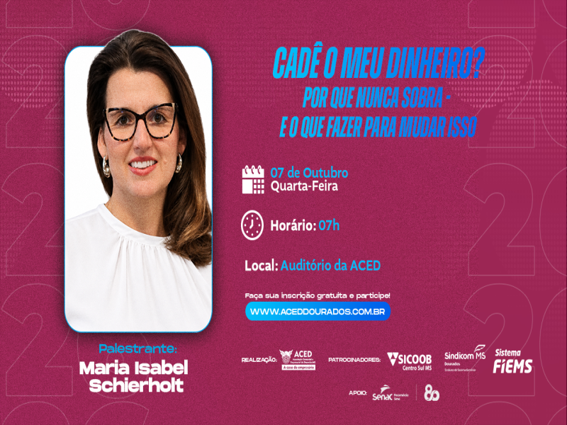 Notícia: Capacitação gratuita aborda organização financeira nesta quarta-feira na Aced